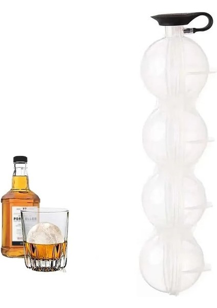 4 Delikli Buz Topu Makinesi Kutusu Viski Makinesi Yuvarlak Hokey Kalıbı Buz Tepsisi Kalıp Buz Makinesi Silikon Buz Kalıbı Mutfak Aracı Aksesuarları (Yurt Dışından) fiyatları