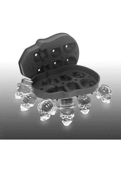 1 Adet Buz Küpü Tepsi Puding Kalıbı 3D Kafatası Silikon 6-Cavity Dıy Bar Parti Buz Makinesi Çikolata Kalıp Mutfak Gereçleri (Yurt Dışından)