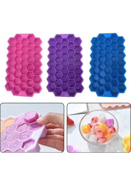 Beyaz Kapaksız Stil Kavite Buz Küpü Tepsi Petek Buz Küpü Kalıbı Gıda Sınıfı Esnek Silikon Buz Kalıpları Çıkarılabilir Kapaklı Viski Kokteyli Için Sıcak (Yurt Dışından) modelleri