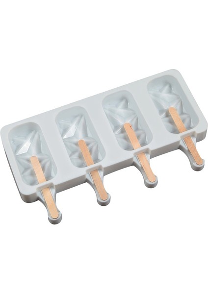 4 Kavite Eğik Çizgi Stili 4 Kavite Pişirme Mlicone Dondurma Kalıpları Popsicle Kalıpları Ev Yapımı Kek Çikolatalı Cakesicle Kalıp Dıy Buz Pops Oval Için (Yurt Dışından)