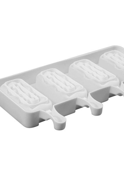 4 Kavite Eğik Çizgi Stili 4 Kavite Pişirme Mlicone Dondurma Kalıpları Popsicle Kalıpları Ev Yapımı Kek Çikolatalı Cakesicle Kalıp Dıy Buz Pops Oval Için (Yurt Dışından) modelleri