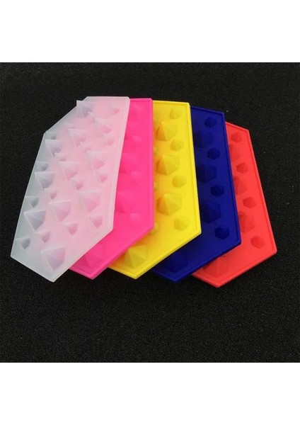 C Stili 3D Elmas Mücevher Soğuk Buz Küpü Çikolata Sabun Tepsisi Kalıbı Silikon Kalıp Küp Kalıpları Fodan Buz R7B1 (Yurt Dışından)