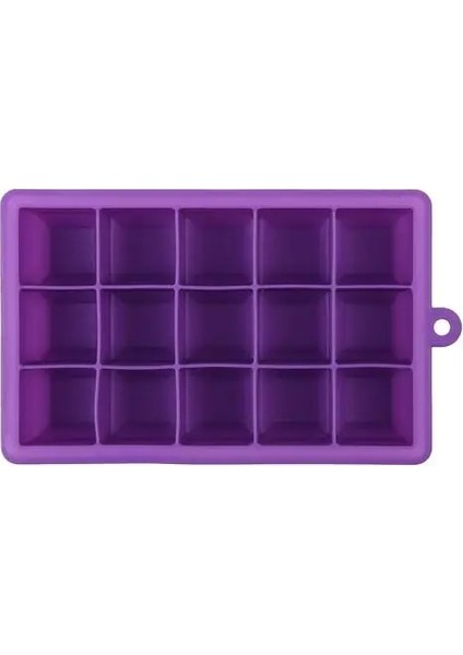 Mor Kapaksız Stil 15 Izgara Silikon Buz Tepsisi Kalıp Plastik Kapaklı Dondurucu Maker Ice Cube Kalıp Kare Şekli Dondurma Makinesi Mutfak Dıy Aracı (Yurt Dışından)