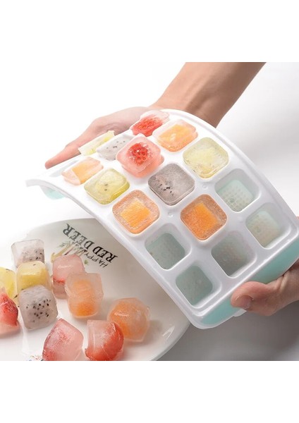 Turuncu Kalp Stili 21 Hücreli Silikon Buz Küpü Kalıbı Kalp Şekli Buz Tepsisi Ev Dondurulmuş Buz Kalıbı Plastik Kapaklı Buz Kutusu Mutfak Bar Aksesuarları (Yurt Dışından) fırsatları