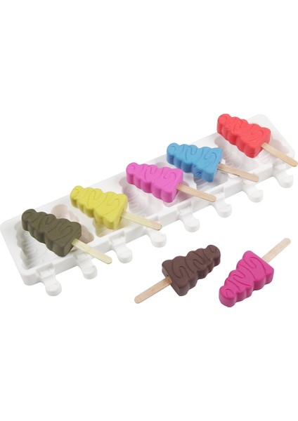 Beyaz Stil Silikon Dondurma Kalıbı Dıy Ev Yapımı Popsicle Kalıpları Dondurucu 8 Hücre Noel Buz Küpü Tepsi Popsicle Varil Yapımcıları Pişirme Araçları (Yurt Dışından) modelleri