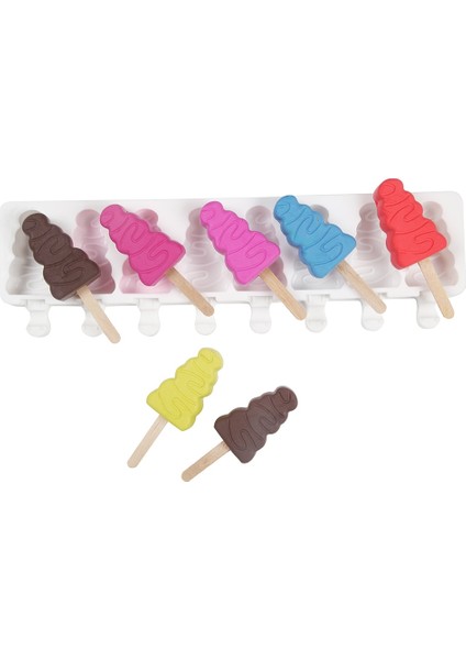 Beyaz Stil Silikon Dondurma Kalıbı Dıy Ev Yapımı Popsicle Kalıpları Dondurucu 8 Hücre Noel Buz Küpü Tepsi Popsicle Varil Yapımcıları Pişirme Araçları (Yurt Dışından) indirimleri