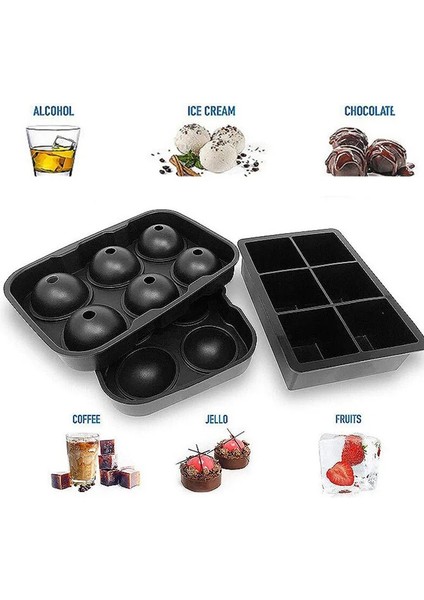 6 Hücre Stili Viski Buz Küpü Makinesi Topu Kalıp Tuğla Yuvarlak Bar Aksesuarları Yüksek Li Siyah Renk Buz Kalıp Mutfak Gereçleri (Yurt Dışından) indirimleri