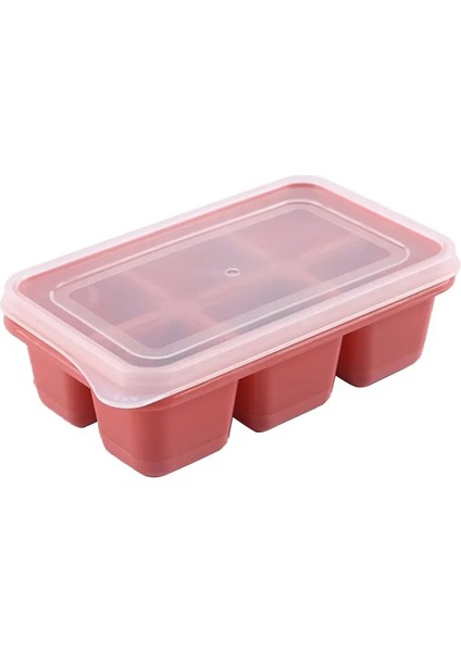 Kırmızı Stil Silikon Buz Tepsisi Kutusu Küp Formu Buz Küpü Kalıp Mini Dondurma Makinesi Puding Kek Jöle Çikolata Kalıp Kapaklı Buz Yapma Kutusu (Yurt Dışından)