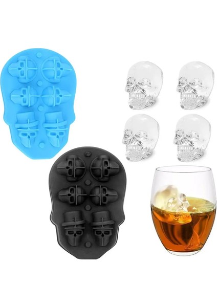 No.6 Tarzı Kavite 3D Kafatası Buz Küpü Silikon Buz Küpü Tepsisi Dıy Buz Kalıp Makinesi Çikolatalı Puding Kalıp Bar Mutfak Gereçleri (Yurt Dışından) indirimleri