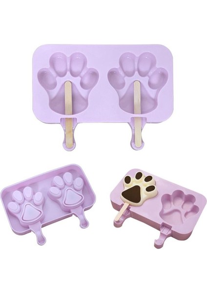 50 Adet Çubuk Stili Sevimli Karikatür Hayvan Paw Dondurma Kalıbı Silikon Popsicle Kalıpları Yeniden Kullanılabilir Bpa Içermeyen Buz Pop Kalıbı, Kapaklı Çubuklar (Yurt Dışından)