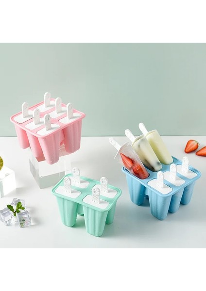 Mavi-6 Adet Tarzı Popsicle Kalıpları Şekiller, Yeniden Kullanılabilir Kolay Buz Makinesi Makinesi Silikon Bpa Içermeyen Dondurulmuş Buz Pop Makinesi Dondurma Araçları (Yurt Dışından)