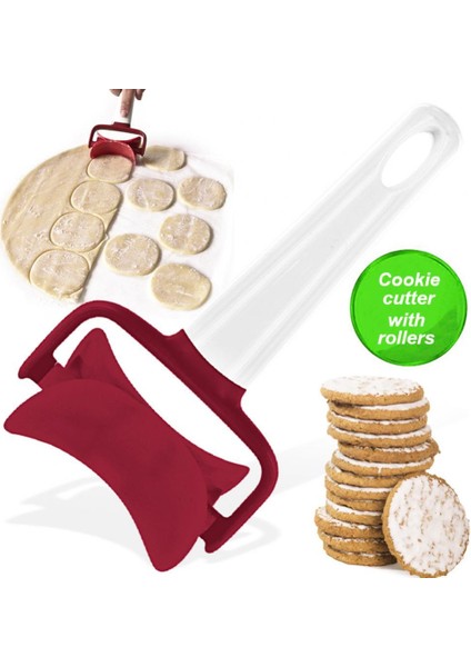 Kırmızı Beyaz Stil Hamur Kalıp Hamur Presi Yuvarlak Şekil Çerez Kesici Rulo Pişirme Pişirme Aracı Pasta Bıçağı Hamur Kesici Hamur Kalıp Bakeware (Yurt Dışından) fırsatları