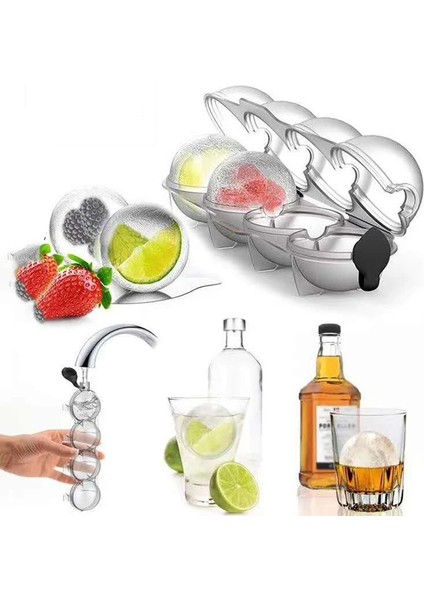 2 Adet Tarzı B Tarzı 4-Cell Ice Cube Maker Viski Kokteyl Bar Için Diy Buz Topu Kalıpları Faydalı Yuvarlak Top Buz Makineleri Bar Aksesuarları Mutfak Aracı (Yurt Dışından) fiyatları