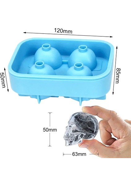 No.2 Tarzı Silikon Kalıp Buz Küpü Makinesi 3D Kafatası Bira Içecek Şeker Çikolata Kalıp Tepsisi Dondurma Dıy Aracı Viski Şarap Kokteyl Buz Küpü (Yurt Dışından)