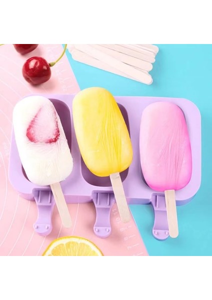 50 Adet Tarzı Silikon Dondurma Kalıbı Yeniden Kullanılabilir Popsicle Kalıpları Dıy Ev Yapımı Sevimli Karikatür Dondurma Popsicle Ice Pop Maker Kalıp (Yurt Dışından)