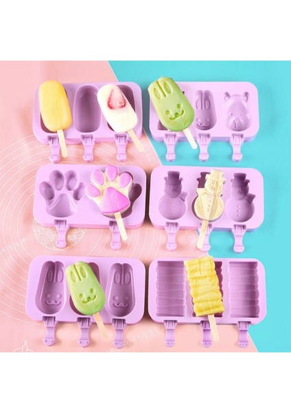 50 Adet Tarzı Silikon Dondurma Kalıbı Yeniden Kullanılabilir Popsicle Kalıpları Dıy Ev Yapımı Sevimli Karikatür Dondurma Popsicle Ice Pop Maker Kalıp (Yurt Dışından)