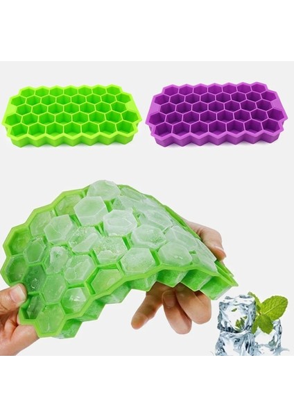 Kapak Stili ile Mavi 37 Küp Buz Tepsisi Kalıp Yaz Yaratıcı Dıy Petek Şekli Ray Parti Soğuk Içecek Araçları Silikon Buzlu Şeker Mutfak Bar Aletleri (Yurt Dışından) modelleri