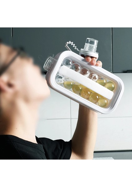 Buzluk Gri Tarzı 2021 Buz Topu Makinesi Su Isıtıcısı Mutfak Bar Aksesuarları Aletler Yaratıcı Buz Küpü Kalıp 2'si 1 Arada Çok Fonksiyonlu Konteyner Pot Yeni G. (Yurt Dışından) fırsatları