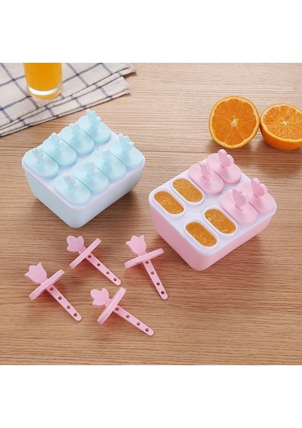 Yuvarlak Mavi Tarzı Dıy Dondurma Kalıp Araçları Yeniden Kullanılabilir El Yapımı Dondurma Makinesi Mutfak Buz Küpü Moldell Lolly Kalıp Tepsi Bar Araçları (Yurt Dışından) fırsatları