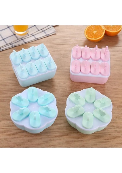 Yuvarlak Mavi Tarzı Dıy Dondurma Kalıp Araçları Yeniden Kullanılabilir El Yapımı Dondurma Makinesi Mutfak Buz Küpü Moldell Lolly Kalıp Tepsi Bar Araçları (Yurt Dışından) indirimleri