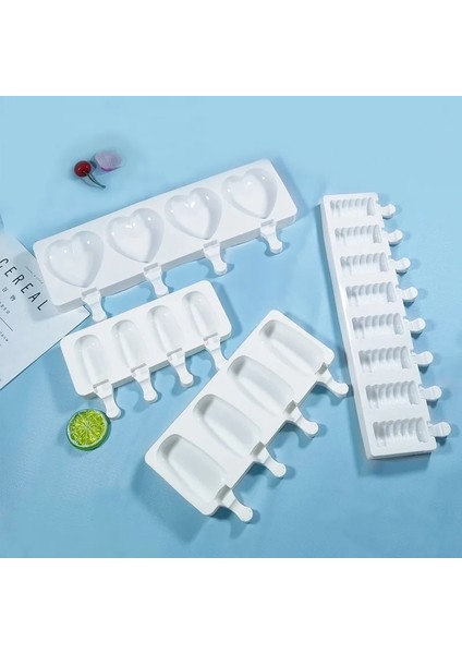 8 Delik Stili Delik Silikon Dondurma Kalıbı Buz Küpü Tepsisi Buzlu Şeker Varil Diy Kalıp Tatlı Dondurma Kalıbı Buzlu Şeker Çubuğu ile (Yurt Dışından) fırsatları
