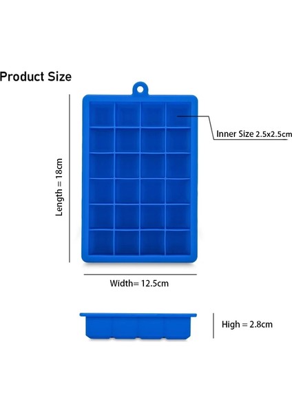 Kapaklı Mor 24 Kapaklı Silikon Buz Küpü Tepsi Buz Küpü Kalıp Gıda Sınıfı Silikon Viski Kokteyl Içecek Çikolatalı Dondurma Makinesi Parti Barı (Yurt Dışından) modelleri