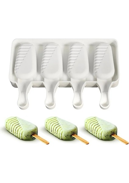 D Stili Mini Dondurma Kalıpları Pişirme, Silikon Dondurma Kalıpları Kek, Dıy Ice Pops Için Cakesicle Kalıp, Oval, 8-Boşluk (Yurt Dışından)