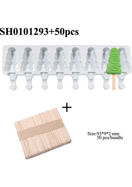 SH0101293-50 Çubuk Stili Noel Ağacı Tatlı Araçları Buz Kek Tepsisi Yaz Silikon Popsicle Kalıpları ve Keneler Mutfak Dondurma Kalıpları (Yurt Dışından)
