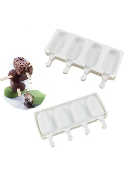 Tahta Çubuk 50 Adet Tarzı Hücre Silikon Dondurma Kalıbı Büyük Boy Popsicle Kalıpları Buz Küpü Tepsi Maker Tatlı Pasta Dondurucu Dıy Krem Kalıpları Sopa ile (Yurt Dışından)