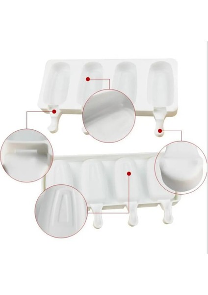 Tahta Çubuk 50 Adet Tarzı Hücre Silikon Dondurma Kalıbı Büyük Boy Popsicle Kalıpları Buz Küpü Tepsi Maker Tatlı Pasta Dondurucu Dıy Krem Kalıpları Sopa ile (Yurt Dışından)