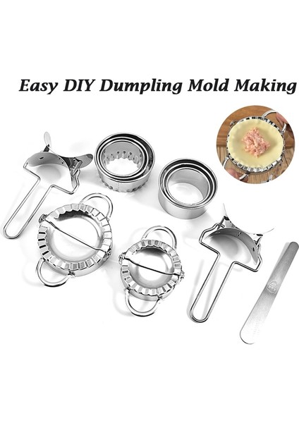 Küçük 2 Adet Tarzı Paslanmaz Çelik Hamur Sarıcı Kesici Kolay Dıy Hamur Kalıp Yapma Makinesi Pişirme Pasta Aracı Mutfak Aletleri Jiaozi Maker (Yurt Dışından)