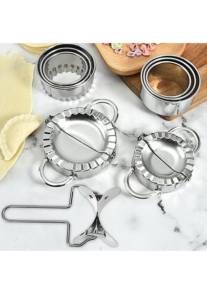 Küçük 2 Adet Tarzı Paslanmaz Çelik Hamur Sarıcı Kesici Kolay Dıy Hamur Kalıp Yapma Makinesi Pişirme Pasta Aracı Mutfak Aletleri Jiaozi Maker (Yurt Dışından)