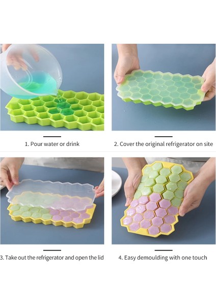 Kapaksız Sarı Stil Çıkarılabilir Kapaklı Meijuner Silikon Petek Buz Küpü Tepsileri Poision Olmadan Silikon Sağlıklı Buz Küpü Kalıbı (Yurt Dışından) fırsatları