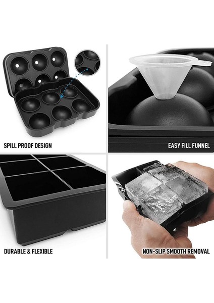 Şeffaf Stil 1 Takım Licone Ice Cube Maker Formu Buz Şekeri Kek Puding Çikolata Kalıpları Dıy Viski Kokteyli Kolay Çıkan Buz Küpü Tepsileri Kalıpları (Yurt Dışından)