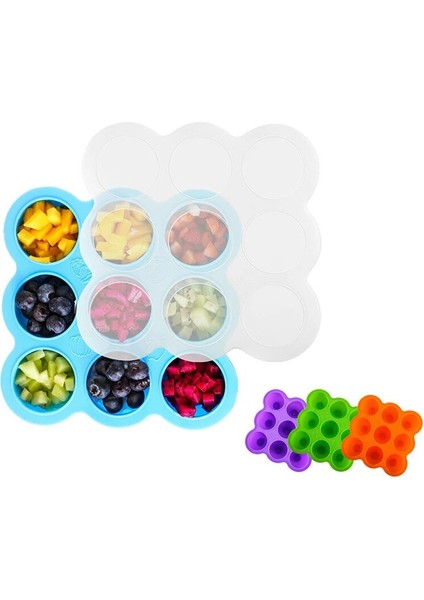 Koyu Mor Tarzı Çok Işlevli Güvenlik Gıda Sınıfı Silikon 9 Delikli Kapaklı Bebek Maması Kutusu Buz Tepsisi Meyve Saklama Kutusu Dondurucu Tepsisi Fincan Kek Kalıbı (Yurt Dışından) modelleri