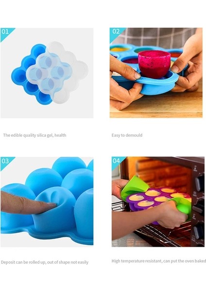 Koyu Mor Tarzı Çok Işlevli Güvenlik Gıda Sınıfı Silikon 9 Delikli Kapaklı Bebek Maması Kutusu Buz Tepsisi Meyve Saklama Kutusu Dondurucu Tepsisi Fincan Kek Kalıbı (Yurt Dışından) indirimleri