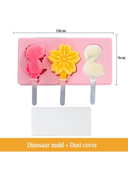 Pembe 05 Stili Silikon Dondurma Kalıbı Buz Tepsisi Kek Kalıbı Popsicle Kalıp Kapaklı Tepsi Buz Pop Makinesi Ahşap Çubuklarla Çikolata Için (Yurt Dışından)