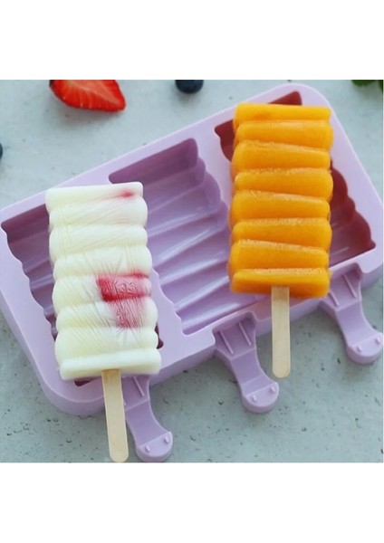 F Stili Silikon Dondurma Kalıbı Kapaklı Dondurma Kalıpları Dıy Ev Yapımı Buz Lolly Kalıp Dondurma Popsicle Ice Pop Maker Kalıp (Yurt Dışından)