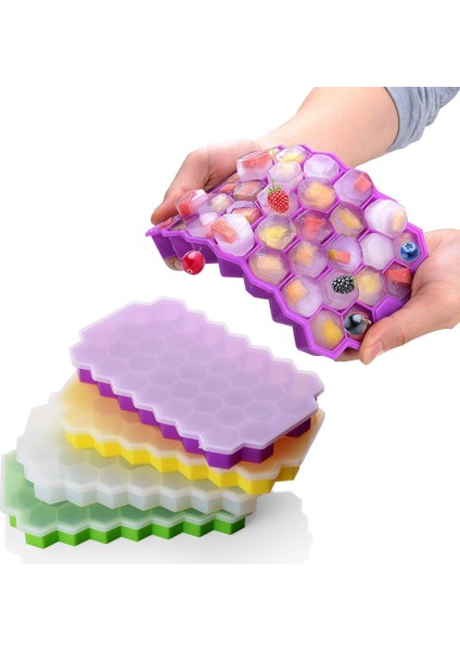 Kapak Stili ile Siyah Petek Buz Küpü Tepsi Silikon Buz Dondurucu Kalıp Viski Kokteyl Kapaklı Soğuk Buz Küpü Yapma Kalıbı (Yurt Dışından) fiyatları