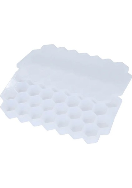 Kapaklı Beyaz Silikon Petek Şekli Buz Küpü Tepsisi Silikon Ice Cube Maker Kalıp Dondurma Partisi Için Kapaklı Viski Kokteyl Soğuk Içecek (Yurt Dışından)