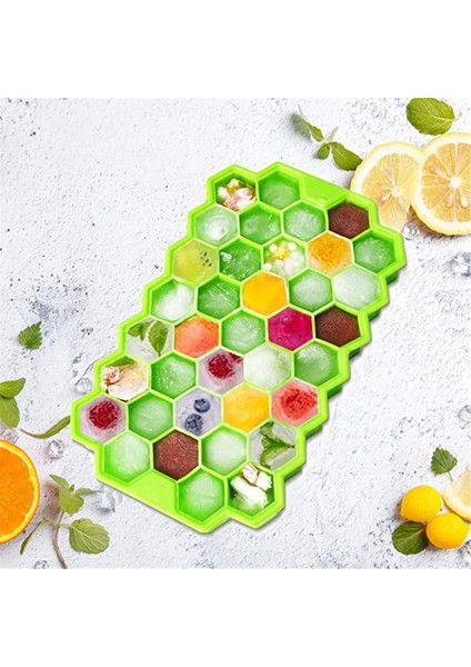 Kapaklı Beyaz Silikon Petek Şekli Buz Küpü Tepsisi Silikon Ice Cube Maker Kalıp Dondurma Partisi Için Kapaklı Viski Kokteyl Soğuk Içecek (Yurt Dışından) fırsatları