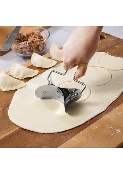Büyük 9,5 cm Stili Yeni Dıy Paslanmaz Çelik Hamur Makinesi Seti Hamur Kalıp Pres ve Kesici Kolay Pişirme Kalıp Hamur Baskı Kesici Alet Takımı (Yurt Dışından) fırsatları