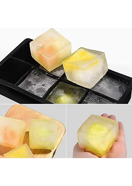 8 Hücre Stili Kapalı Değil Silikon Buz Küpü Makinesi Buz Tepsisi Şeker Kek Puding Çikolata Kalıpları Kolay Çıkarılan Kare Şekli Buz Küpü Tepsileri Kalıpları (Yurt Dışından)