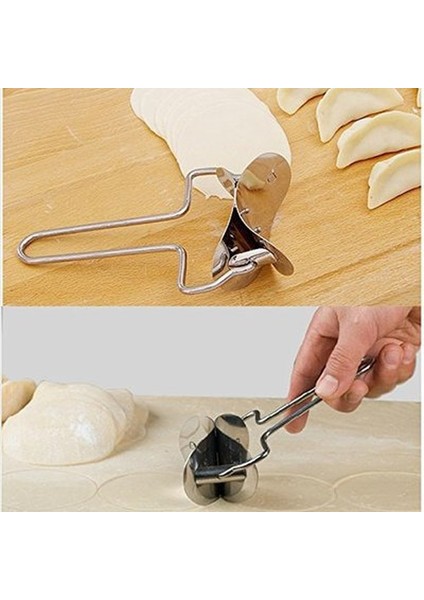 Küçük Stil Paslanmaz Çelik Hamur Sarıcı Kalıp Hamur Daire Rulo Makinesi Dumplingpie Maker Pizza Pasta Kesiciler Haddeleme Pişirme Araçları (Yurt Dışından) indirimleri