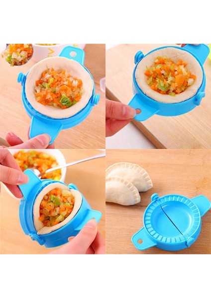 Mavi Stil Yeni Mutfak Gereçleri Jiaozi Makinesi Cihazı Kolay Dıy Kalıp Hamur Sarıcı Kesici Yapma Makinesi Pişirme Pasta Aracı (Yurt Dışından)