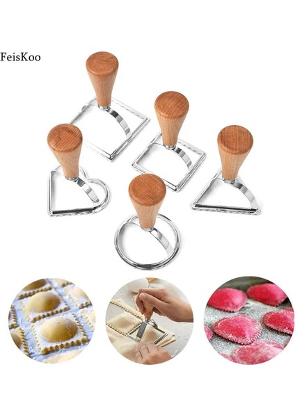 Küçük Kare Stili Kare Yuvarlak Kalp Mantı Makarna Kalıp Paslanmaz Çelik Çerez Kesici Damga Makinesi Mantı Köfte Kalıp Pişirme Pasta Araçları (Yurt Dışından) modelleri