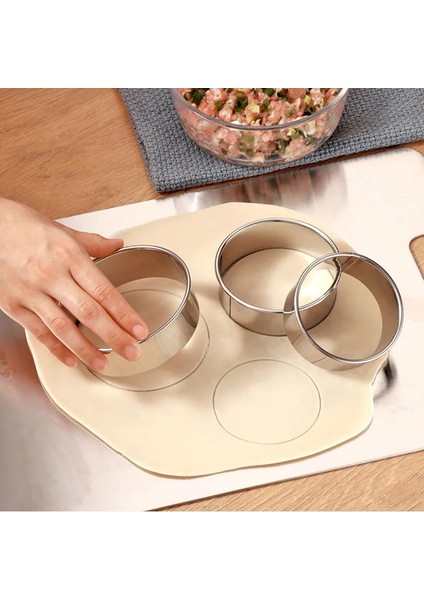 Gümüş Tarzı 3 Adet Paslanmaz Çelik Yuvarlak Hamur Kalıbı Kesici Bisküvi Kek Pasta Paketleme Hamur Kesici Aksesuarları Mutfak Aletleri (Yurt Dışından) fırsatları