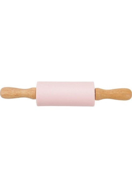 Pembe Tarzı Yapışmaz Fondan Oklava Çocuklar Için Emek Tasarruflu Ergonomi Kolu Silikon Börek Yapma Hamur Silindiri Pişirme Aksesuarları (Yurt Dışından)