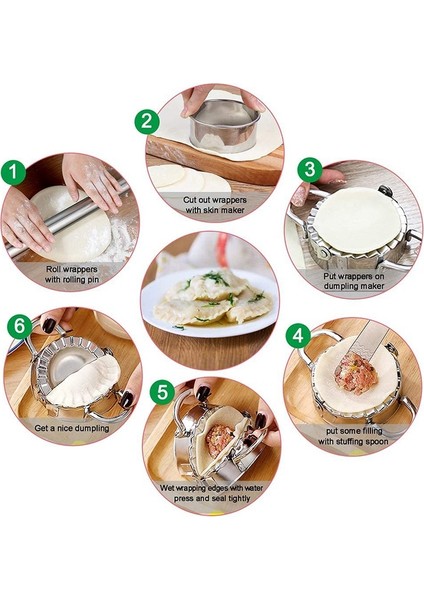 Köfte Makinesi, 7 Paket Paslanmaz Çelik Kolay Pasta Mantı Empanadas Pres Kalıbı, Pierogi Kesici Sarmalayıcılar Pasta Yapma Araçları (Yurt Dışından) fiyatları