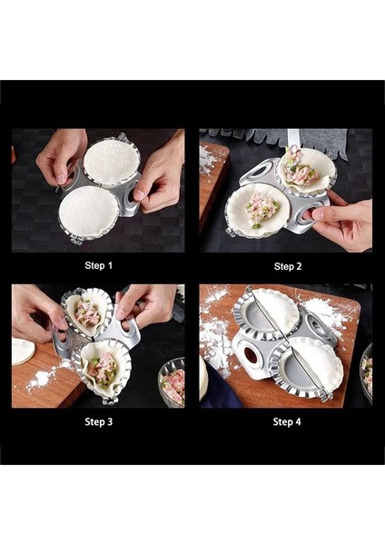 Paslanmaz Çelik Hamur Makinesi Manuel Mantı Gyoza Kalıp Dayanıklı Pres Pierogi Hamur Kalıbı Mutfak Pasta Makarna Aracı (Yurt Dışından)